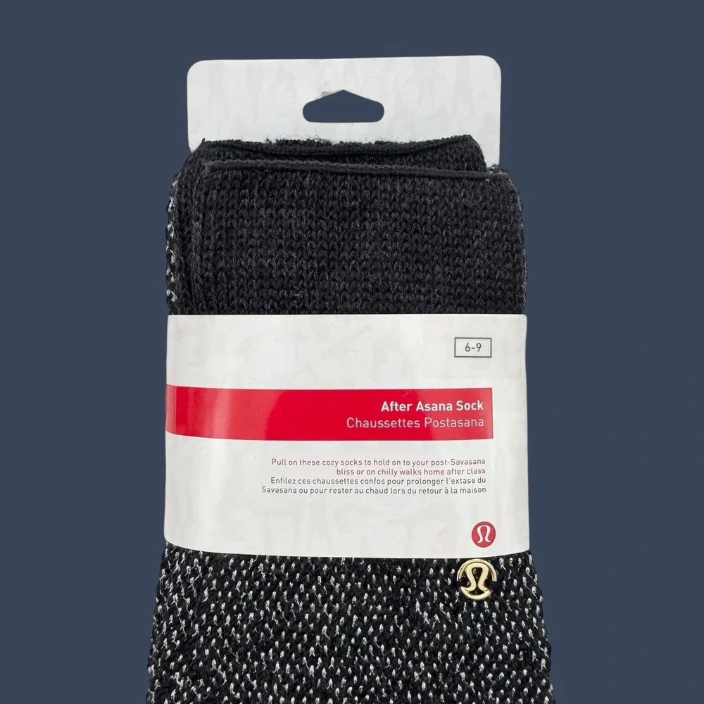 NEW - LULULEMON Ater Asana Sock Wool Heather Black Women's 6-9